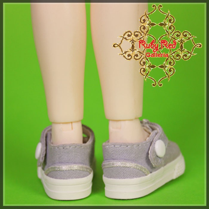 Ash Grey Canvas Shoes for 12" Dolls (WH0053A)
