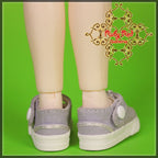 Ash Grey Canvas Shoes for 12" Dolls (WH0053A)
