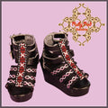 Black Platform Sandals for 12" Dolls (WH0055A)