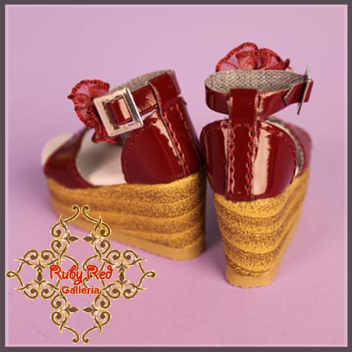 Red Platform Sandals for 12" Dolls (WH0057A)