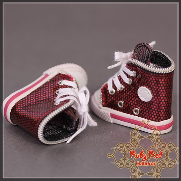 Sparkly Pink Sneakers for 12" Dolls (WH0064A)