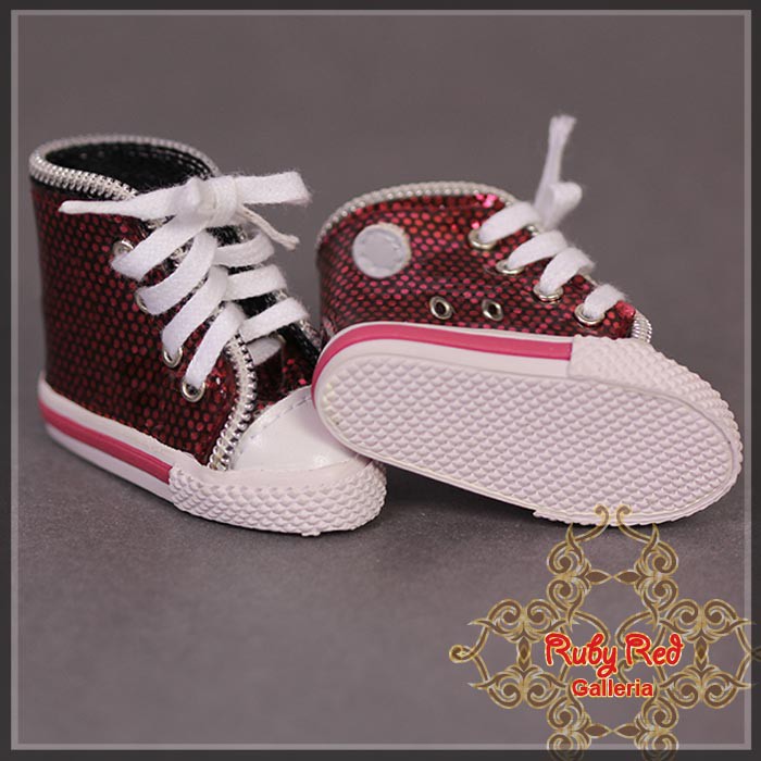 Sparkly Pink Sneakers for 12" Dolls (WH0064A)
