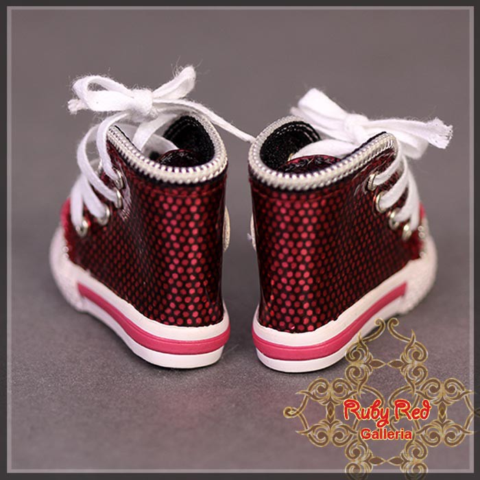 Sparkly Pink Sneakers for 12" Dolls (WH0064A)