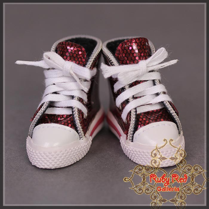 Sparkly Pink Sneakers for 12" Dolls (WH0064A)