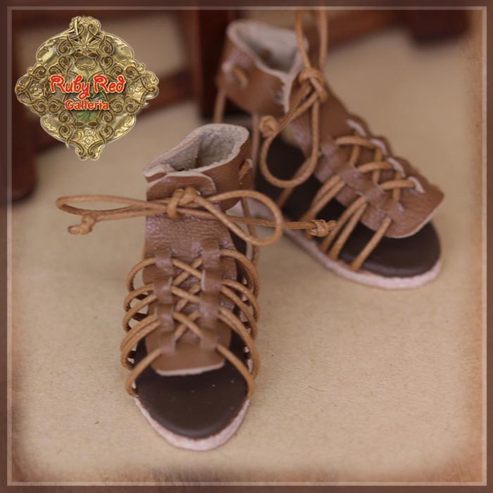 Brown Gladiator Sandals for 12" Dolls (WH0068A)