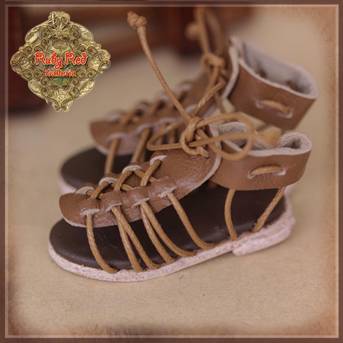 Brown Gladiator Sandals for 12" Dolls (WH0068A)