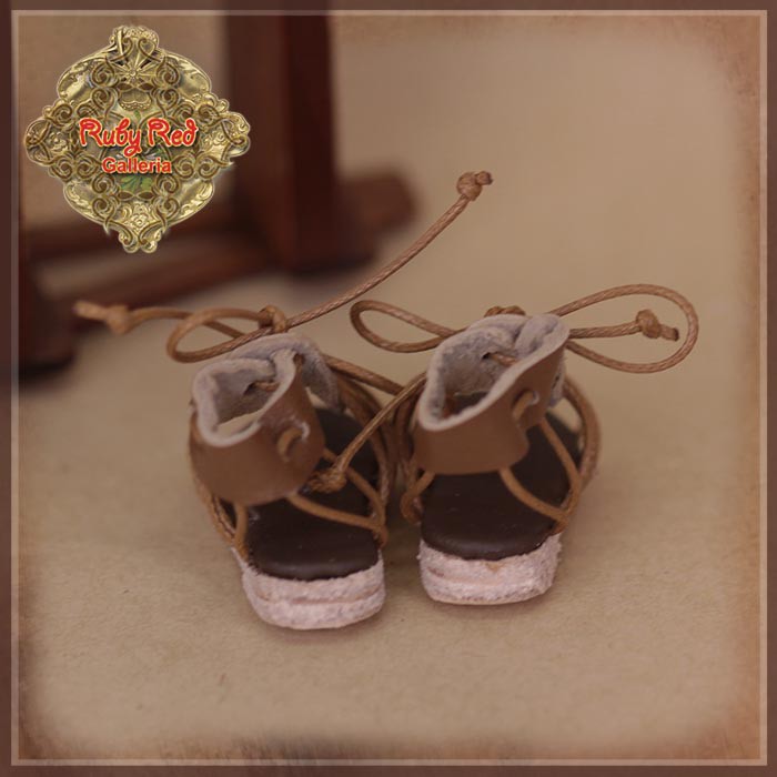 Brown Gladiator Sandals for 12" Dolls (WH0068A)