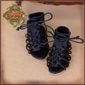 Black Gladiator Sandals for 12" Dolls (WH0068B)