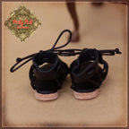 Black Gladiator Sandals for 12" Dolls (WH0068B)