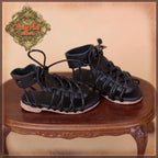 Black Gladiator Sandals for 12" Dolls (WH0068B)