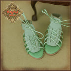 Green Gladiator Sandals for 12" Dolls (WH0068C)