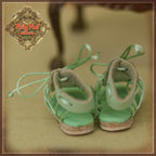 Green Gladiator Sandals for 12" Dolls (WH0068C)