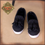 Black Plimsoll Shoes for 12" Dolls (WH0069B)