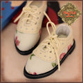 Beige Floral Shoes for 12" Dolls (WH0070B)