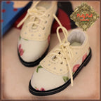 Beige Floral Shoes for 12" Dolls (WH0070B)