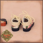 Beige Floral Shoes for 12" Dolls (WH0070B)