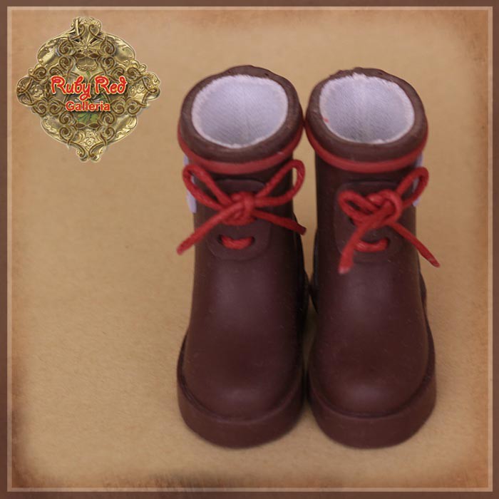 Burgundy Rainboots for 12" Dolls (WH0074A)