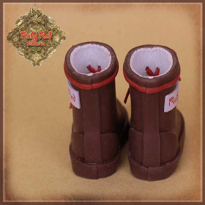 Burgundy Rainboots for 12" Dolls (WH0074A)