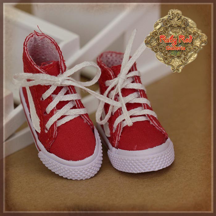 Red High-top Sneakers for 12” Dolls (WH0075B)
