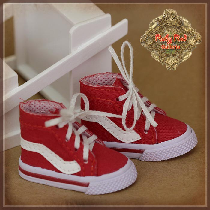 Red High-top Sneakers for 12” Dolls (WH0075B)