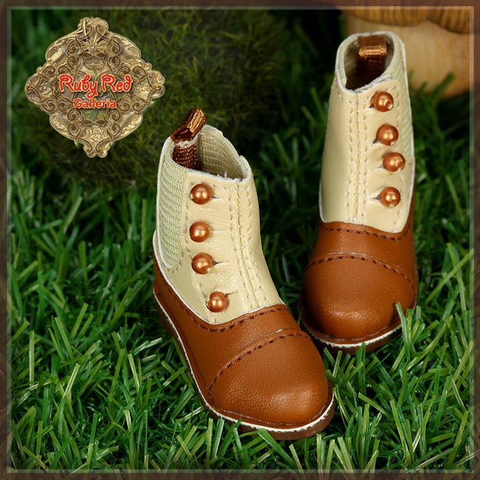 Brown and Beige Boots for 12" Dolls (WH0078A)