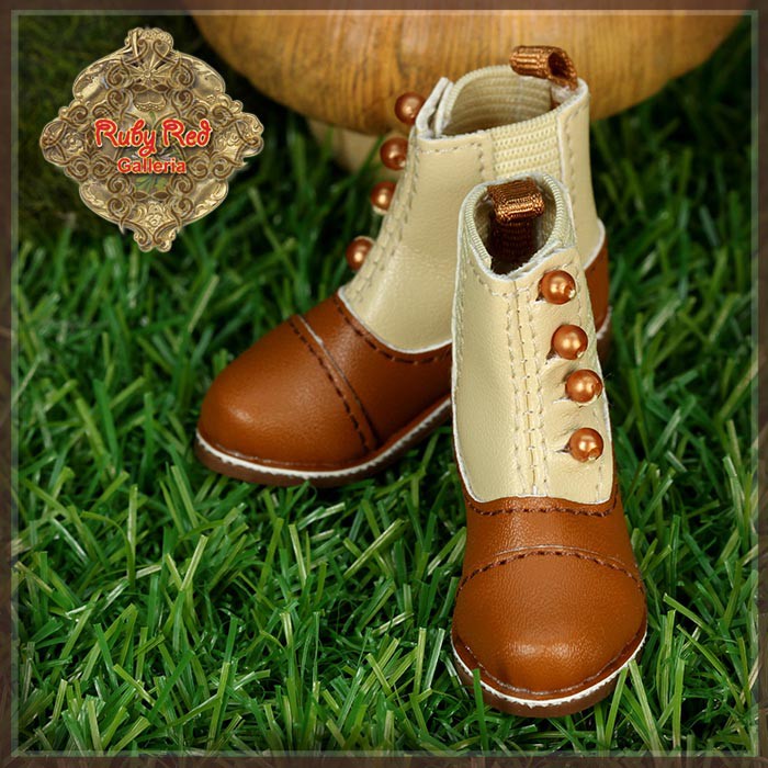 Brown and Beige Boots for 12" Dolls (WH0078A)