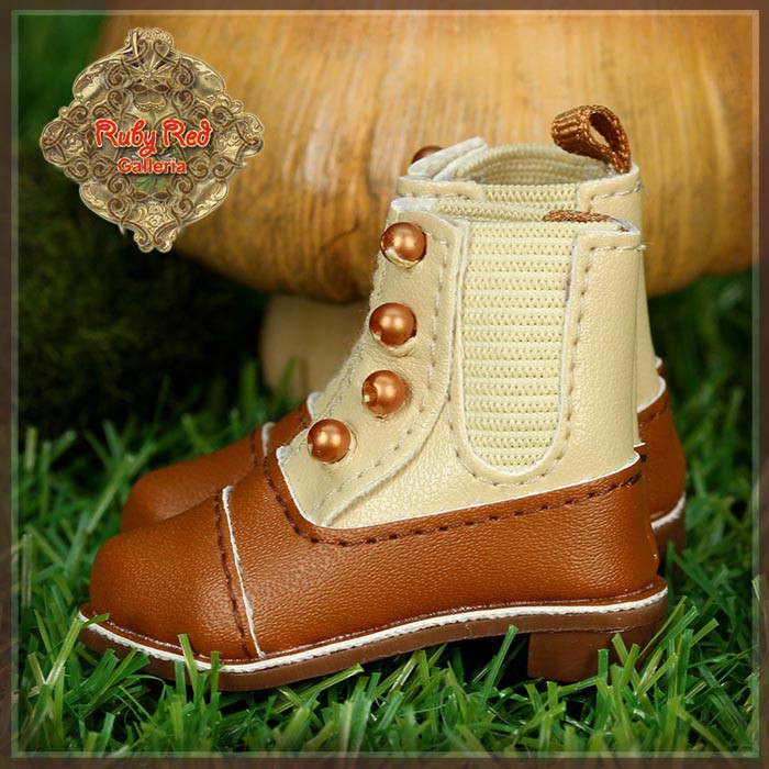 Brown and Beige Boots for 12" Dolls (WH0078A)
