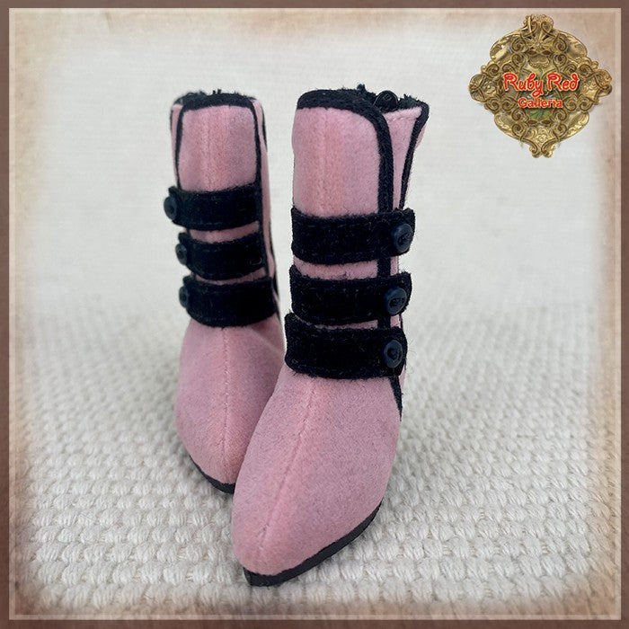 Black & Pink Boots for 12" InMotion Girl (WH0081A)