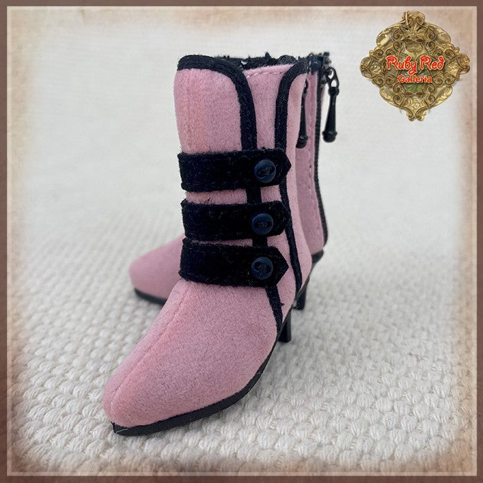 Black & Pink Boots for 12" InMotion Girl (WH0081A)