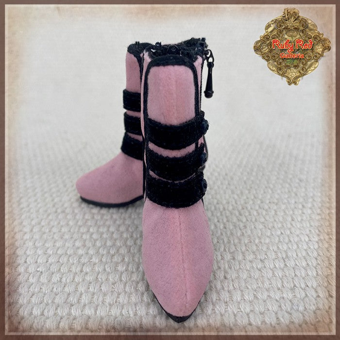 Black & Pink Boots for 12" InMotion Girl (WH0081A)