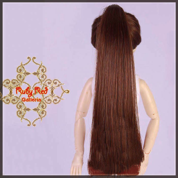 Dark Auburn Ponytail Syntehtic Wig for 12" Dolls (WD0004E5)