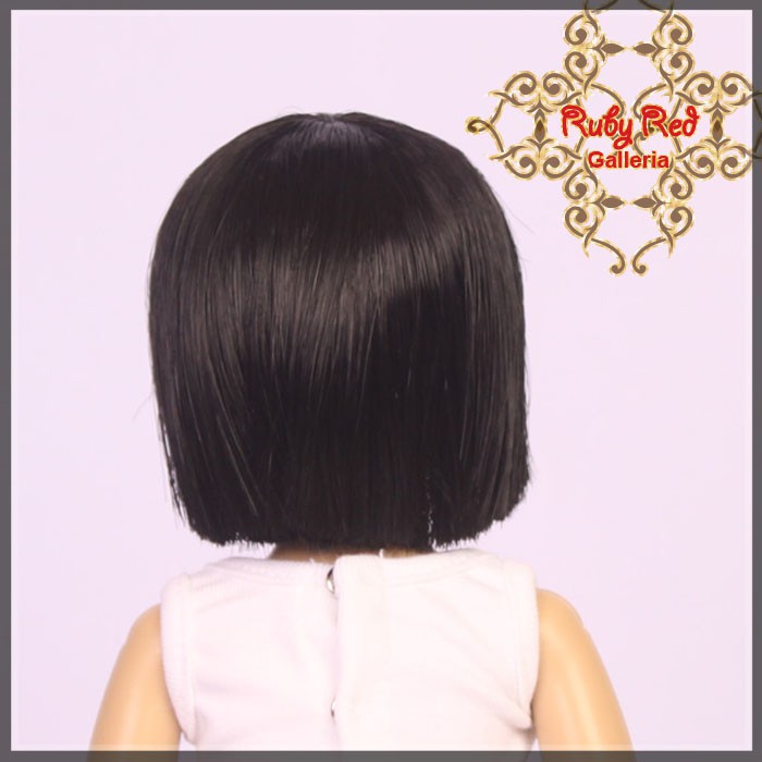 Short Black Synthetic Wig for 12" Dolls (WD0005A)