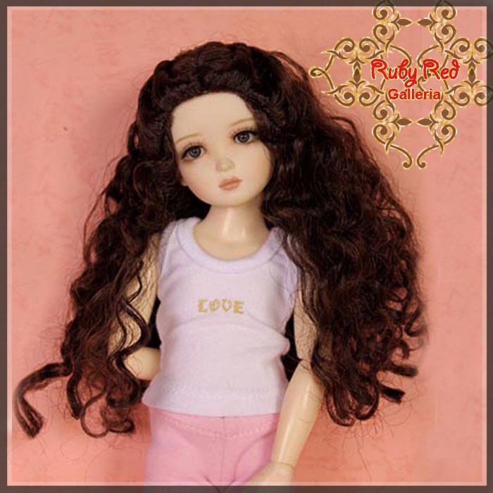Dark Brown Curly Syntheitc Wig for 12" Dolls (WD0011A)