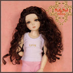 Dark Brown Curly Syntheitc Wig for 12" Dolls (WD0011A)