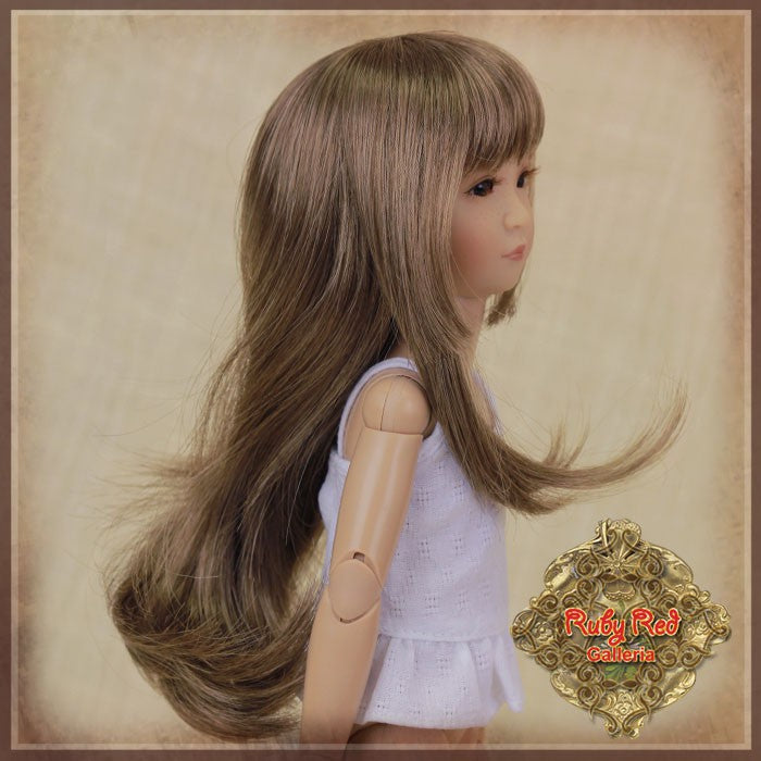Medium Brown Long Synthetic Wig for 12" Dolls (WD0012A)