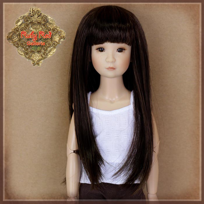 Long Brunette Synthetic Wig for 12" Dolls (WD0012B)