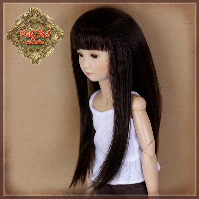 Long Brunette Synthetic Wig for 12" Dolls (WD0012B)