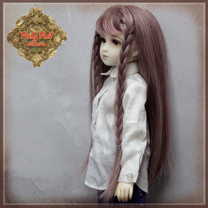 Long Braided Pink Synthetic Wig for 12" Dolls (WD0018A)