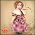Burgandy Checker Cotton Dress for 11.5 " Bleuette Doll (EC0004A)