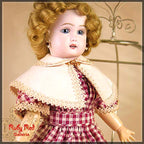 Burgandy Checker Cotton Dress for 11.5 " Bleuette Doll (EC0004A)