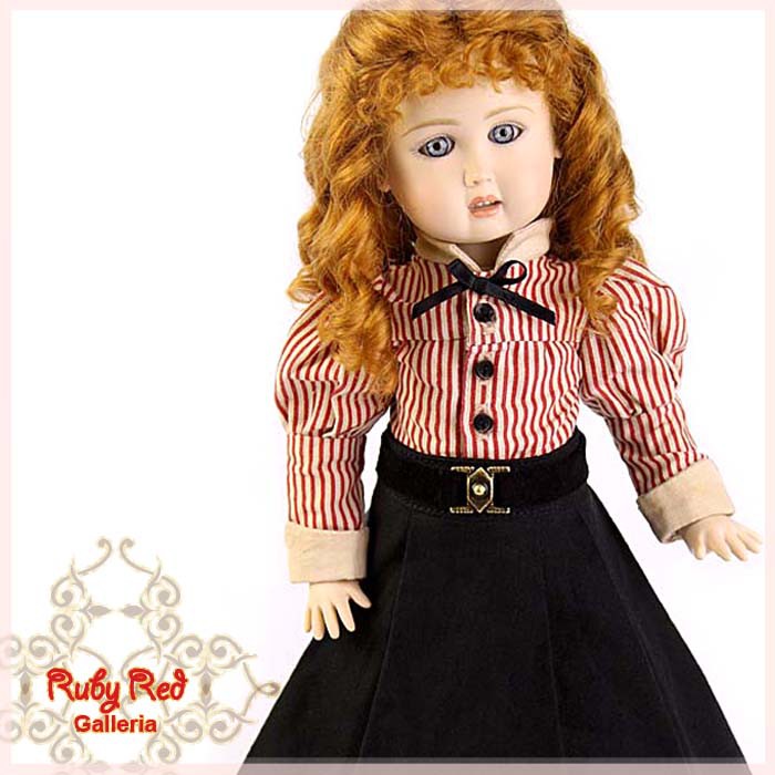 Striped Shirt and Black Long Skirt for 11.5" Bleuette Doll (EC0009A)