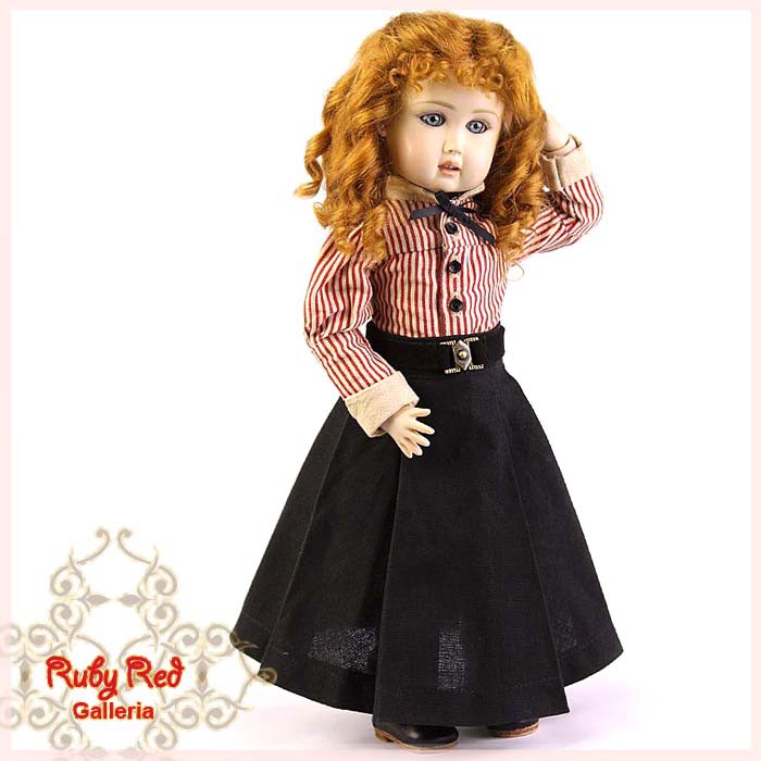 Striped Shirt and Black Long Skirt for 11.5" Bleuette Doll (EC0009A)