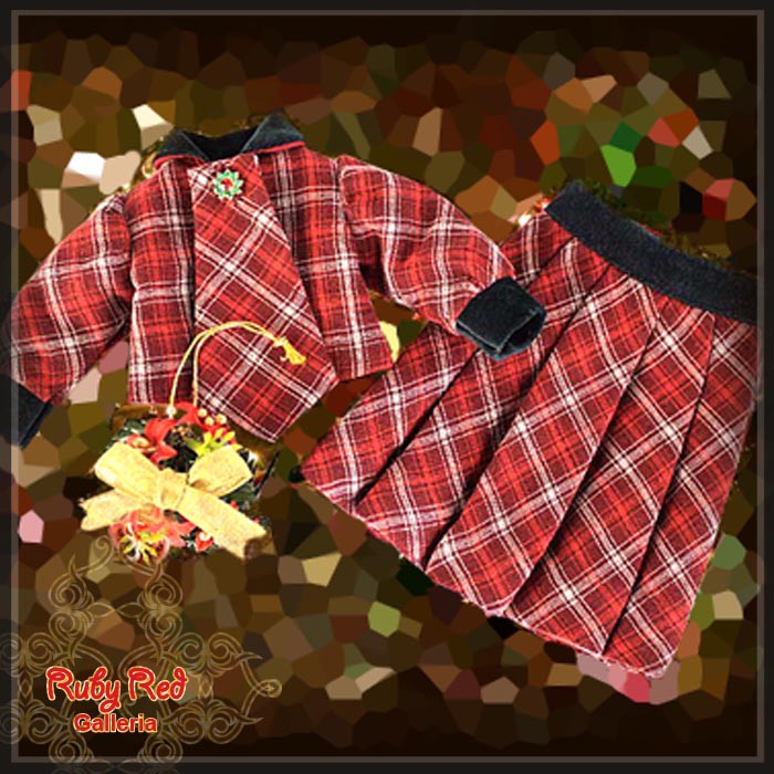Christmas Outfit for 11.5" Bleuette Doll (EC0012A)