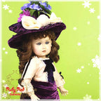Velvet Royal Purple Outfit & Wig for 11.5" Bleuette Doll (EC0023A)
