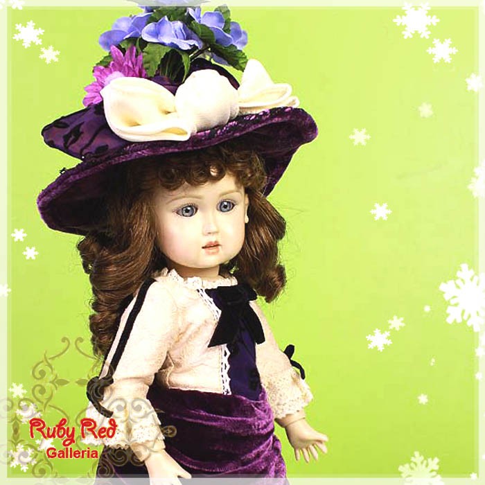 Velvet Royal Purple Outfit & Wig for 11.5" Bleuette Doll (EC0023A)