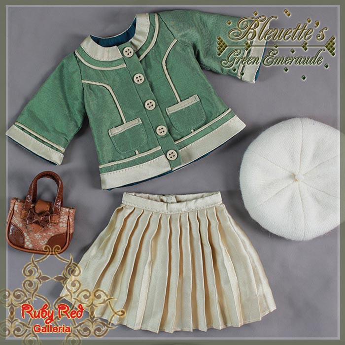 Green Emerald Outfit for 11.5" Bleuette Doll (EC0027B)