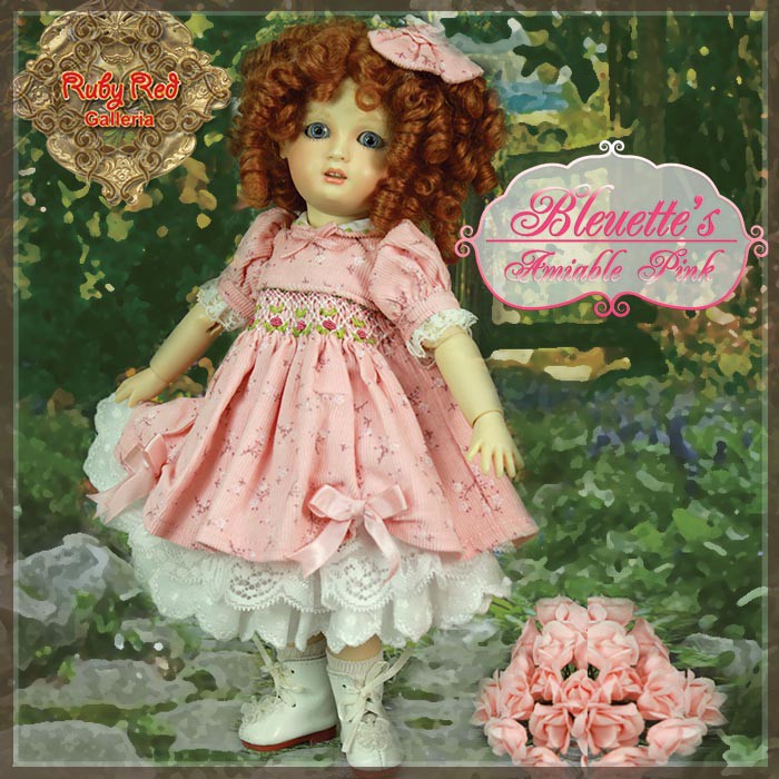 Amiable Pink Outfit & Wig for 11.5" Bleuette Doll (EC0028A)
