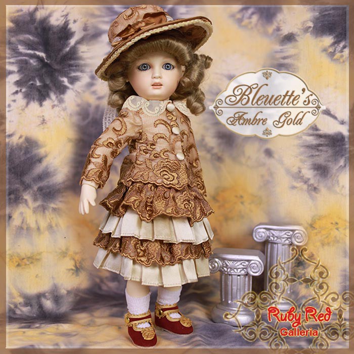 Ambre Gold Outfit & Wig for 11.5" Bleuette Doll (EC0029A)