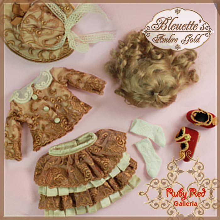 Ambre Gold Outfit & Wig for 11.5" Bleuette Doll (EC0029A)