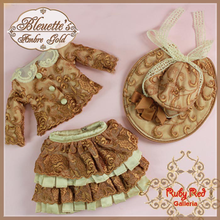 Ambre Gold Outfit for 11.5" Bleuette Doll (EC0029B)